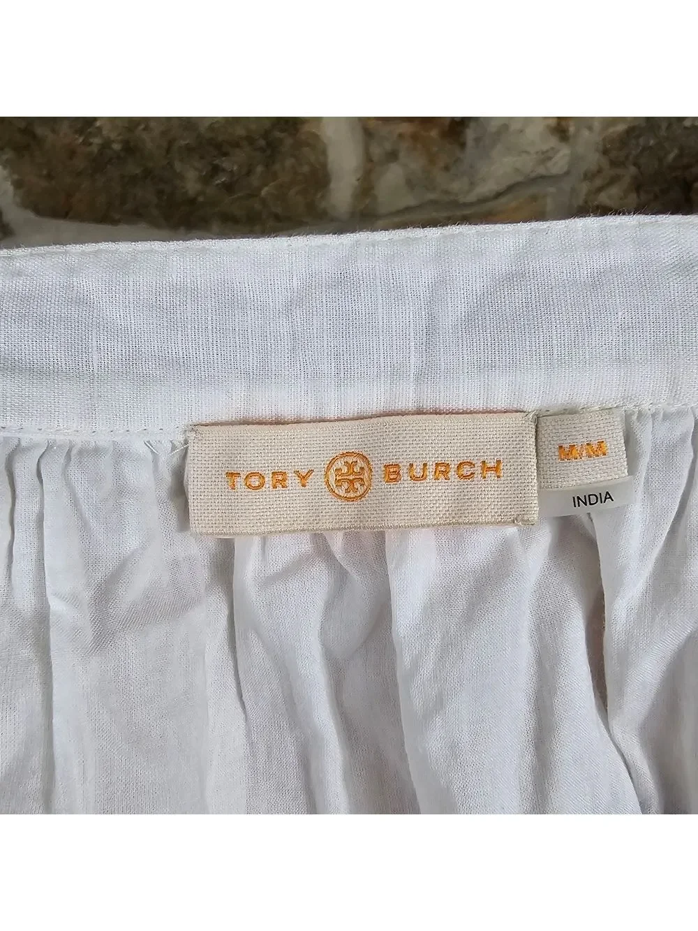 Tory Burch Linen Embroidered Belted Tassel Boho Dress